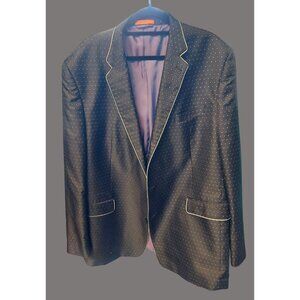 Tallia Mens Black Two Button Blazer With Purple Lining G01 F